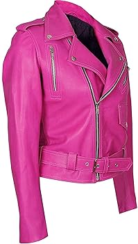Pink Leather Jacket Women - Brando Leather Jacket - female